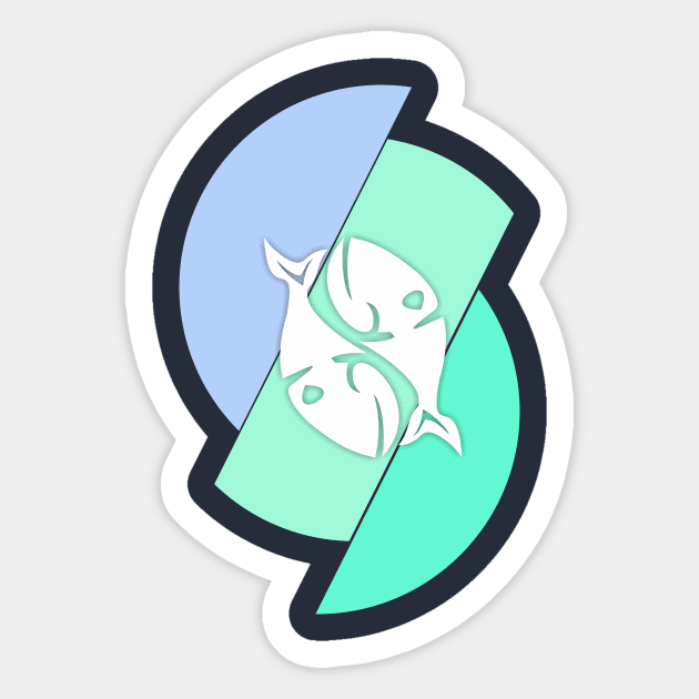 Pisces color spectrum design. Sticker by cusptees